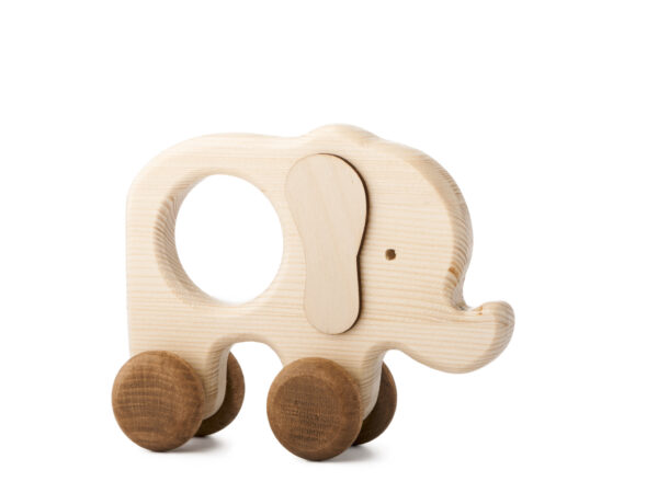 Sloník Toník dřevěná hračka na kolečkách