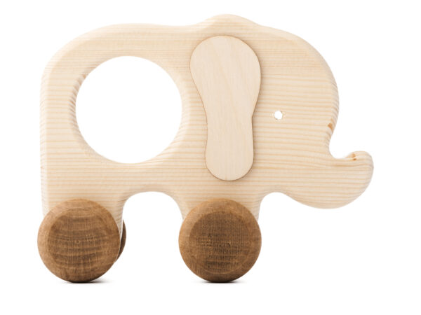 Sloník Toník dřevěná hračka na kolečkách 2