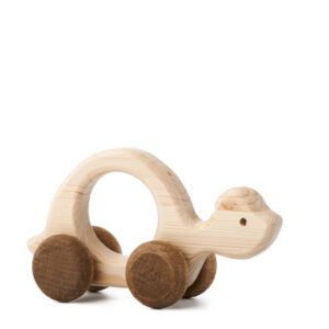 Želva Elva dřevěná hračka na kolečkách